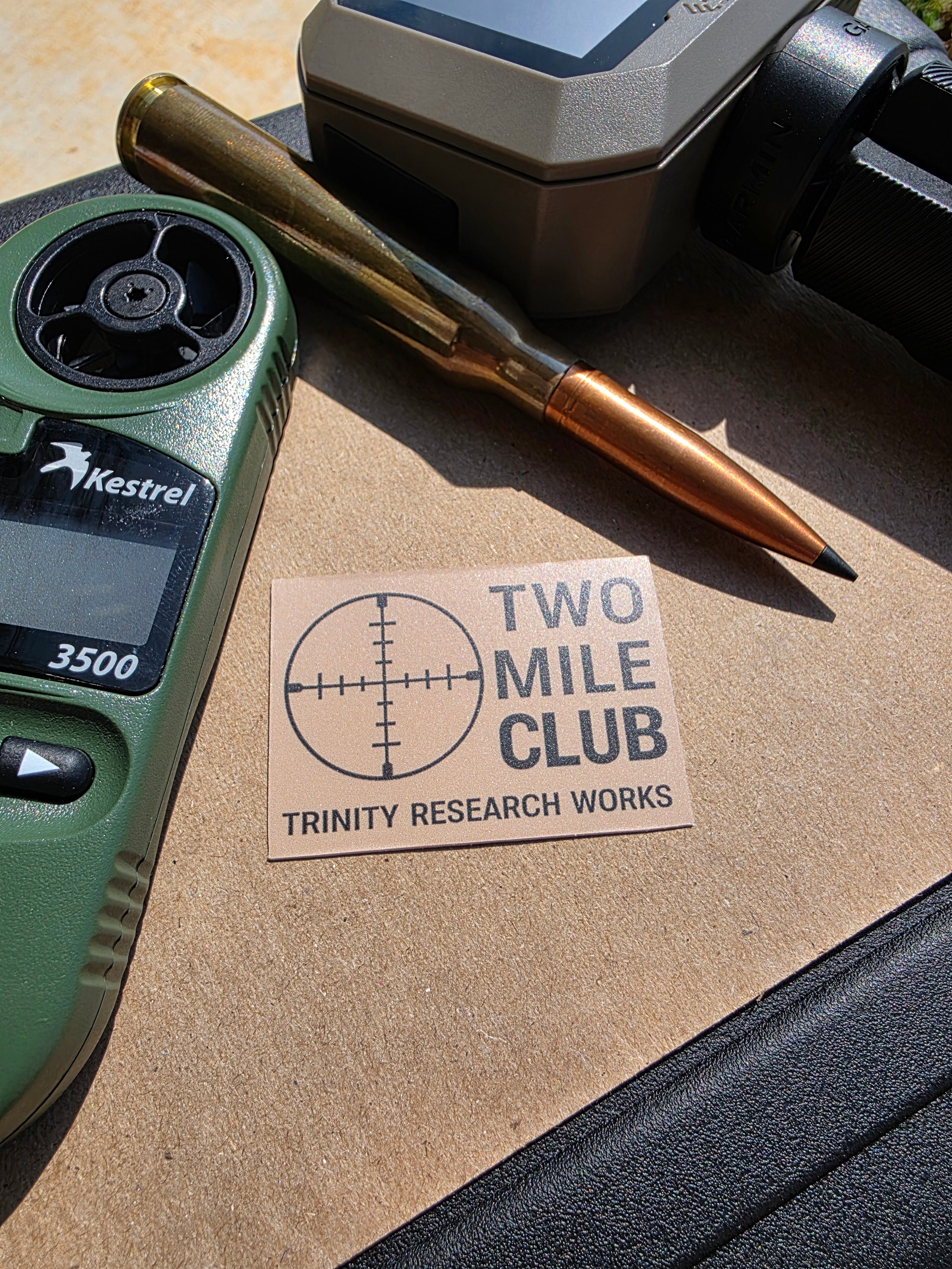 Two Mile Club sticker 1.5x2 inch